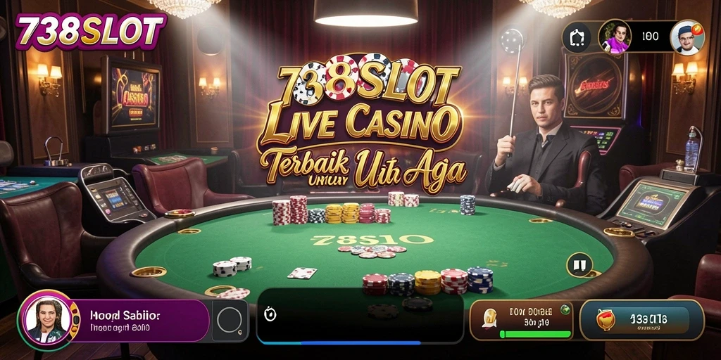 Tampilan gameplay 738SLOT yang mendebarkan dalam suasana Live Casino.
