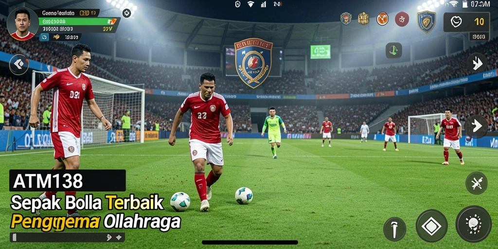 Tangkapan layar permainan jatuh tempo sepak bola yang seru.