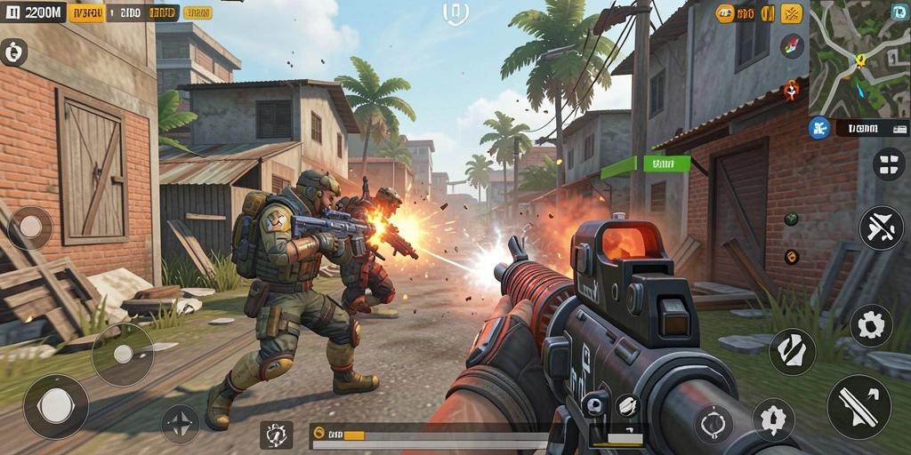 Gameplay D200M menampilkan aksi mendebarkan dalam pertempuran TPS.
