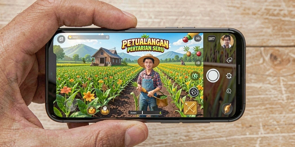 Tampilan screenshot IDR77 menampilkan gameplay pertanian yang seru dan interaktif.