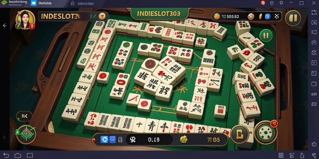 Tampilan gameplay seru dari INDESLOT303 yang menampilkan permainan Mahjong.