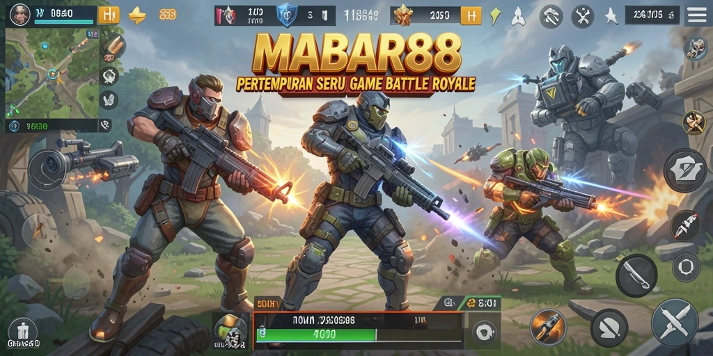 Screenshot gameplay MABAR88 dengan aksi pertempuran yang seru.