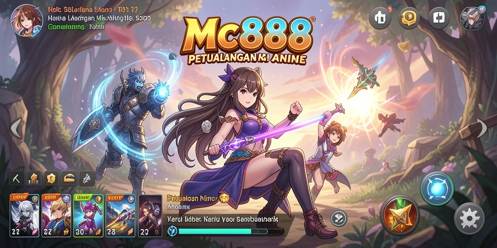 Tampilan gameplay seru dengan karakter Anime yang unik.