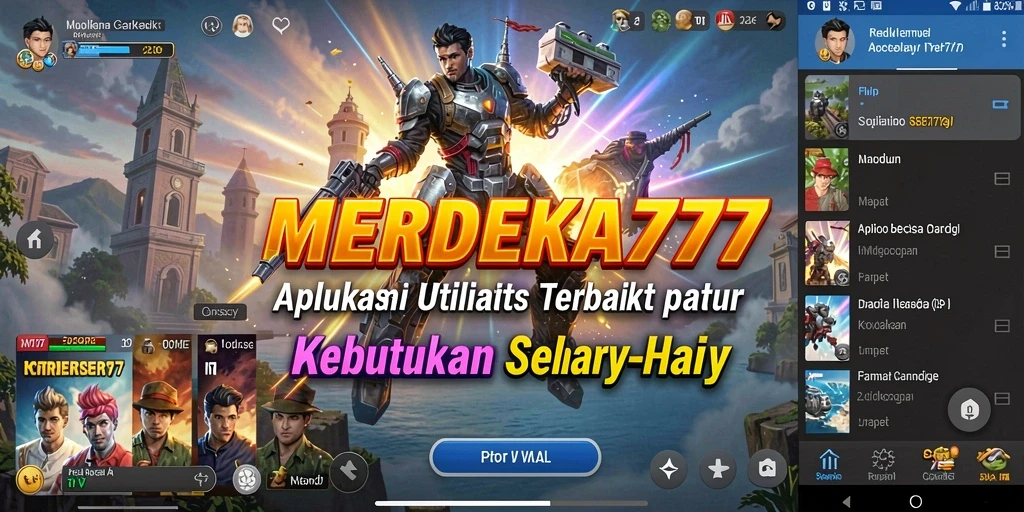 Tampilan menarik dan fungsional dari aplikasi MERDEKA777.
