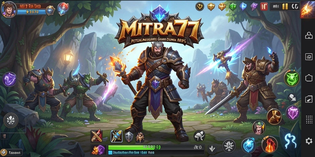 Tangkapan layar utama MITRA77 menampilkan aksi seru dalam gameplay ARPG.