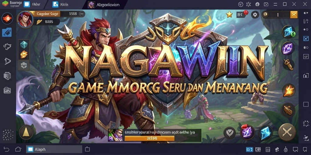 Tangkapan layar gameplay NAGAWIN yang menampilkan pertarungan seru di dunia fantasi.