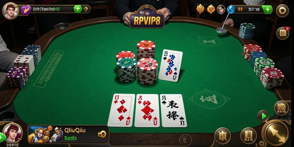 Screenshot gameplay RPVIP8 dengan suasana bermain QiuQiu.