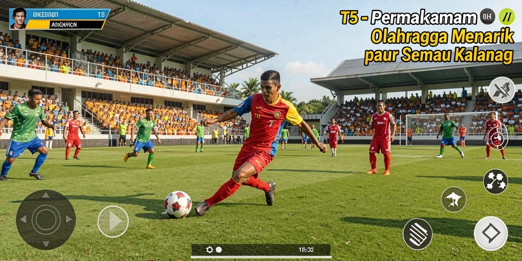 Tampilan gambar T6 menampilkan aksi seru dalam permainan olahraga.