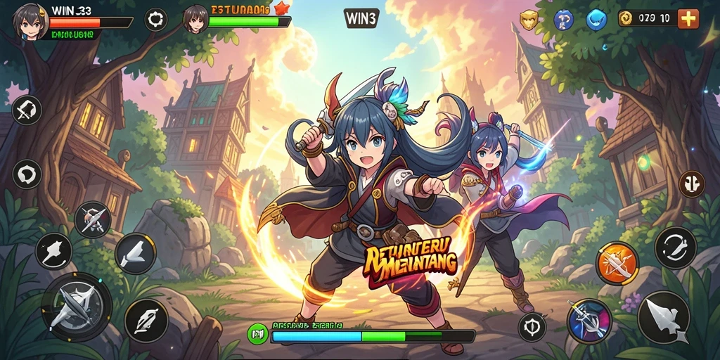 Tangkapan layar dari gameplay seru di WIN33 menampilkan karakter Anime yang menakjubkan.